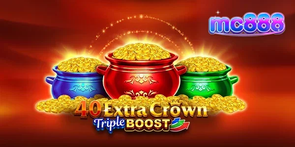 Tampilan visual slot 40 Extra Crown Triple Boost Golden Coins Link dengan simbol buah dan mahkota